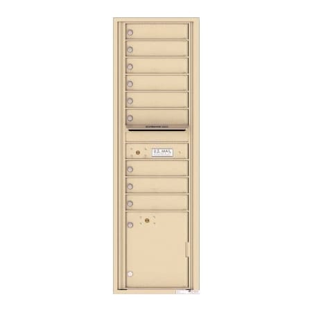 Florence Mfg Co Florence Versatile 4C Mailbox 4C16S-09, 56-1/2"H, 9 Mailboxes, 1 Parcel, Front Loading, Beige, USPS 4C16S-09SD